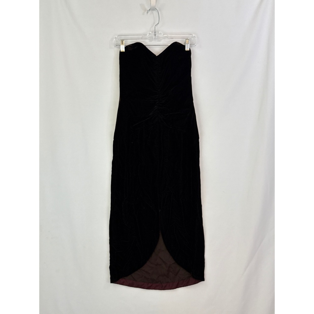 Vintage BB‎ Collections Black Velvet Strapless Sweetheart Dress Size 8, 36 bust